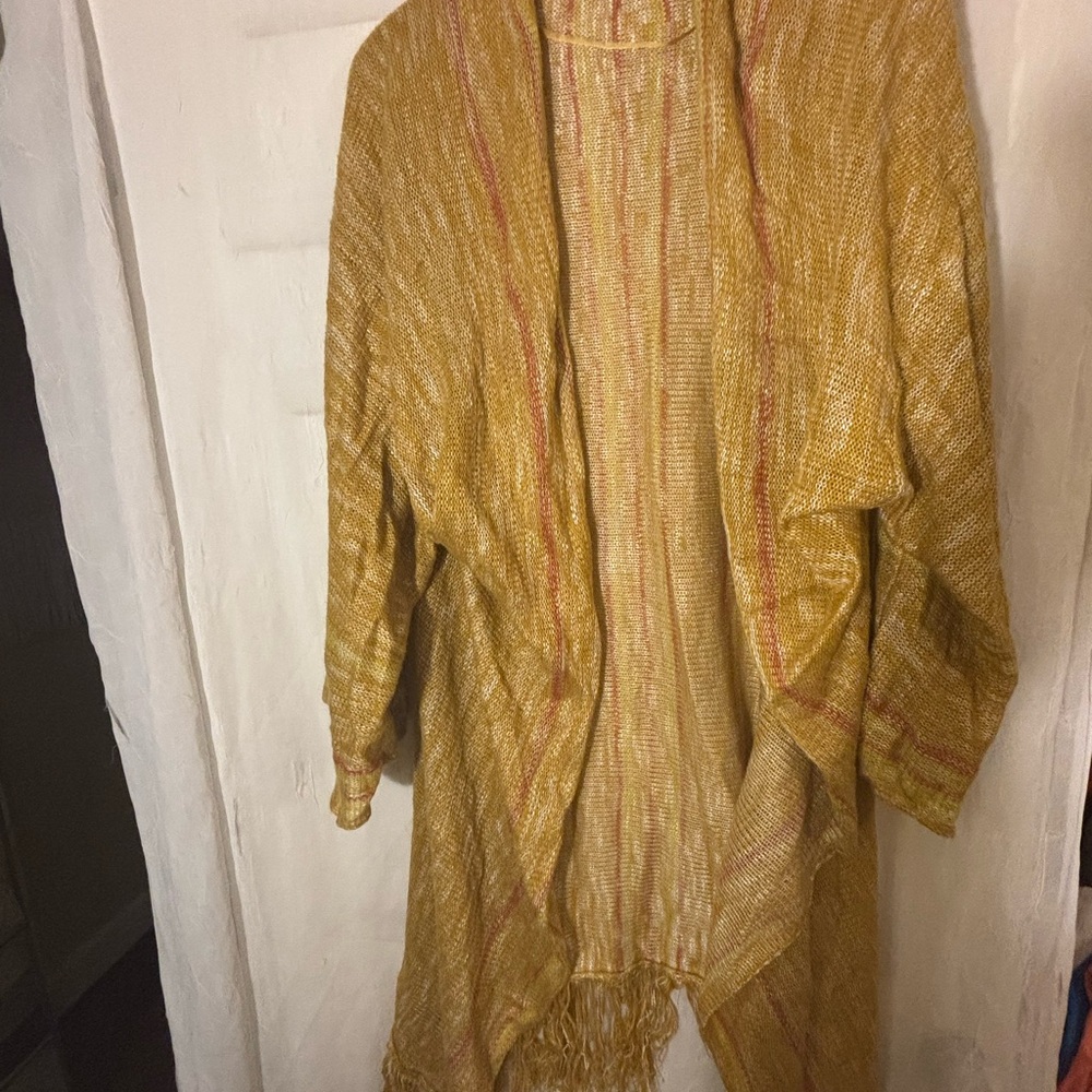Cato Mustard and Pink Cardigan